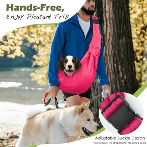 Pawaboo Small Dog Sling Carrier,for 3-10 lbs Pets, Rose Red — view 3