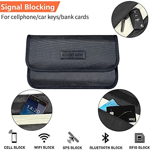 Larger Faraday Pouch[2 Pack], Faraday Bag Cage, RFID Signal Blocking Bag for Phones Privacy Protection and Car Key FOB, Anti-Tracking (Upgraded) — view 2