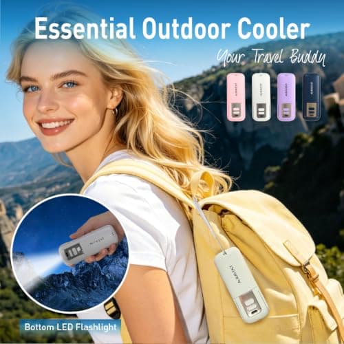 CAPITLUMINE Handheld Fan with LED Display & Night Light, USB Rechargeable Portable Ultra-thin foldable design, 20H battery, LED display & night light. Perfect for travel, office, camping (Purple) — view 5