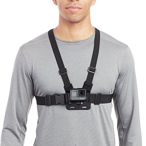 Amazon Basics Adjustable Chest Mount Harness for GoPro and Action Cameras, Lightweight & Comfortable, Black — view 3