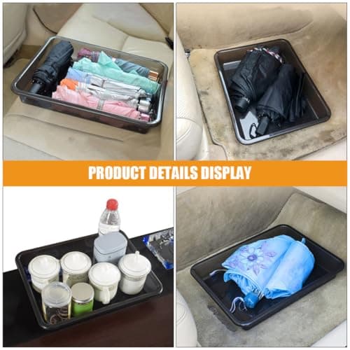 GOOHOCHY Stackable Car Trunk Storage Box Multi-use Interior Organizer for Shoes Umbrellas under Seat Compatibility Compact Car Storage Holder for Road Trips and Daily Commutes — view 4