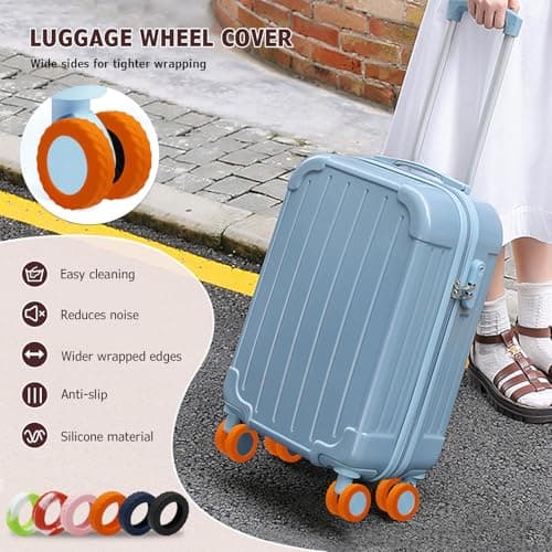 Luggage Wheel Covers, Anti Dust & Scratch, For 2-2.4" Wheels - Orange — view 3