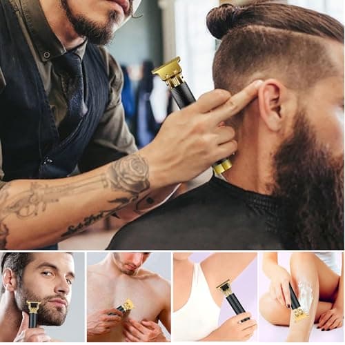 Beard Trimmer & Nose Hair Trimmer Set with Travel Case Rechargeable Trimmer Set for Men 2-in-1 Men's Grooming Kit with 4 Combs & T-Blade Cordless,USB-C Charging Gift for Men(Birthday) — view 2