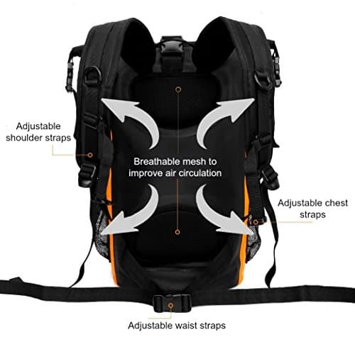 Premium 35L Waterproof Dry Bag Backpack, Sack with Phone Dry Bag, Perfect for Boating/Kayaking/Hiking/Canoeing/Fishing/Rafting/Swimming/Camping/Snowboarding (Blue, 35 L) — view 4