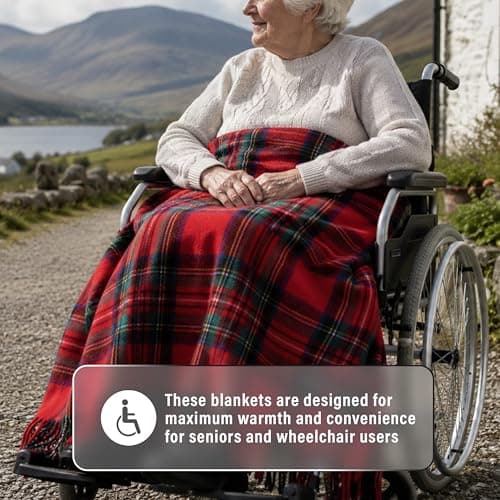 BRAW CLANS TARTANS Soft Wool Tartan knee blanket lap throw - lap blanket for sofa with Fringed Edges - Compact Travel essentials & Car seat throw - Macgregor plaid — view 3