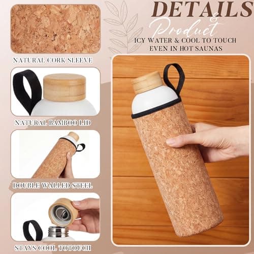 Skybooly 34 oz Sauna Water Bottle with Sauna Hat,White — view 5