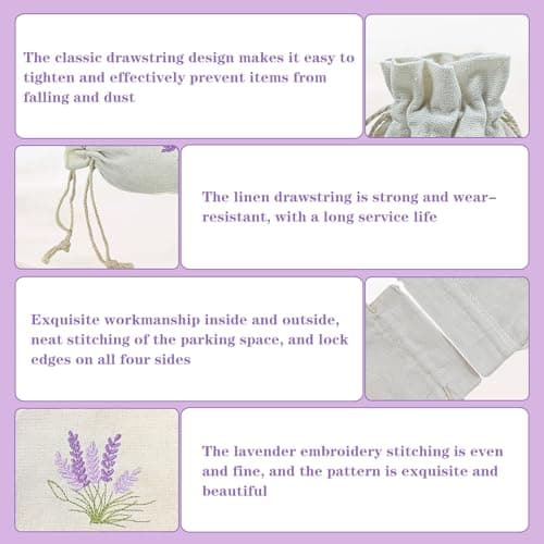 12 pcs Empty Lavender Bags To Fill, Small Lavender Pouch Empty Bag — view 3