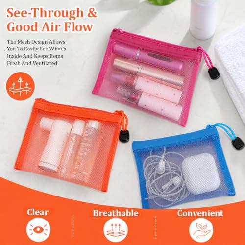 7PCS Small Cosmetic Bags Mini Pouches with Zip for Handbag Travel Storage — view 4