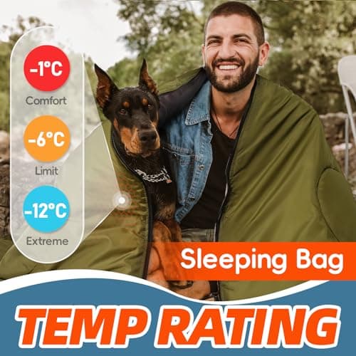 MEREZA Sleeping Bags XL for Mens Large Wide Sleeping Bag for Camping Big and Tall Sleeping Bags for Women Adults Warm with Compression Sack Cold Weather & Warm — view 4