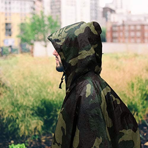 ElifeAcc Waterproof Poncho Multifunctional Rain Poncho Adult Waterproof for Outdoor Activities（Upgrade-Camouflage2） — view 2