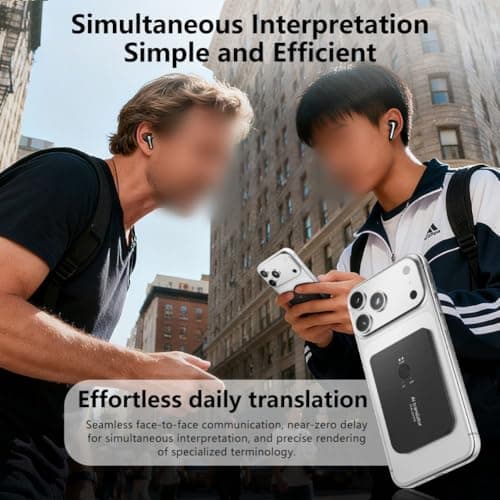 AI Language Translator Device with Magnetic Charging, 140+ Languages Support for Online/Offline/Video/Photo Translation in Meetings, Lectures and Travel — view 2