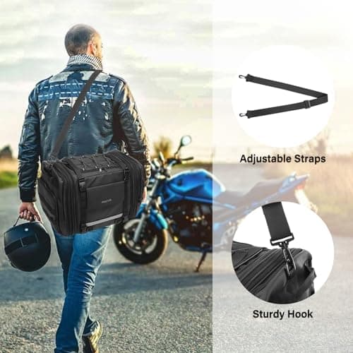 MOSISO Motorcycle Tail Bag with Expandable Capacity 32L-48L — view 5