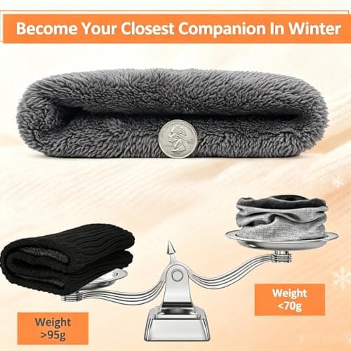 ToqoGeri Winter Neck Warmer Fleece Lined Infinity Scarf Neck Gaiter — view 5