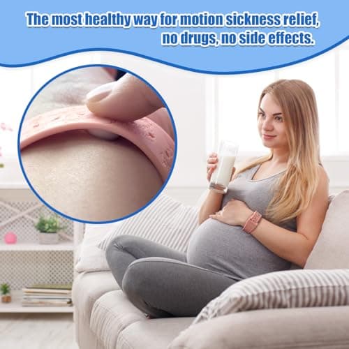 Motion Sickness Bands/Adjustable Acupressure Wristbands/Relief Waterproof Band for Nausea Morning Sickness,Motion Sickness（1Pair-Beryl）-Sunflower — view 3