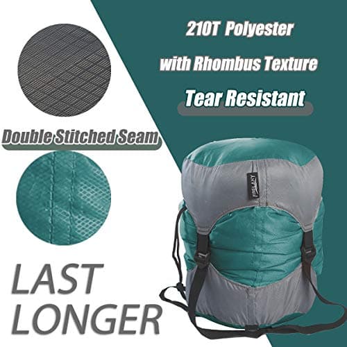 Frelaxy Compression Sack, Ultralight Sleeping Bag Stuff Sack Compression Stuff Sack - Space Saving Gear for Camping, Hiking, Backpacking (Turquoise, M) — view 4