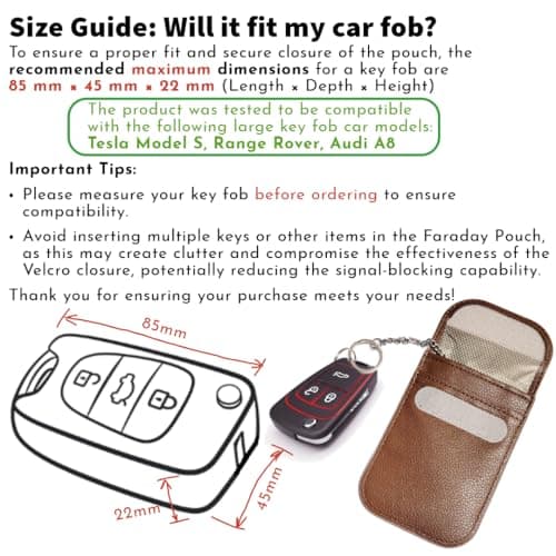 RFID Signal Blocker Faraday Pouch for Car Keys, Gate Remote, Premium PU Leather, Jammer for Keyless Entry, Relay Attack Prevention, Anti-Theft Protection (Light Green) — view 5