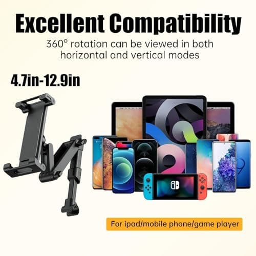 Times Mark Car Headrest Tablet Holder,360° Rotating Back Seat Tablet Mount — view 4