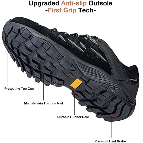 SILENTCARE Walking Shoes Mens Waterproof Low Rise (Black UK 11) — view 3