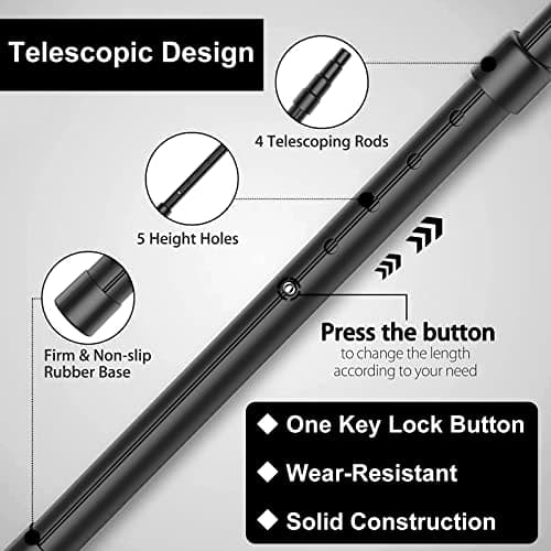 Golf Travel Bag Support Rod, Anti-impact Golf Support Cover, Aluminum Alloy Adjustable 4 Telescoping Sectio, Golf Club Stiff Arm for Golf Bag, Golf Support Stick, Portable Club Protector Pole System — view 4