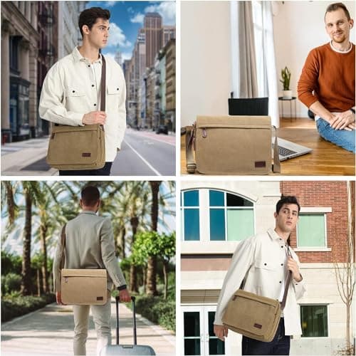 Kono Messenger Bags for Men, Medium Man Bag with Multiple Pockets — view 2