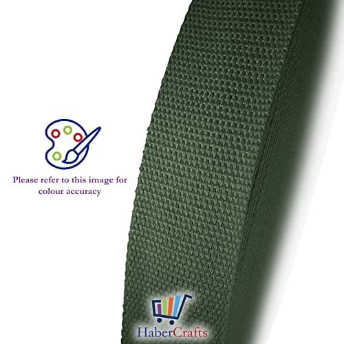 Heavy Duty 25mm Webbing Belt Strap - Cotton Blend Upholstery Webbing for Bag, Rucksack, Backpack & Luggage Strap - Olive Green - 3 Meters — view 2