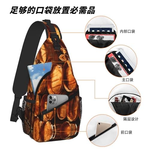 Wine Cork Printing Sling Bag For Men Crossbody Backpack Shoulder Chest Bag Daypack Travel Casual Hiking Outdoor — view 6