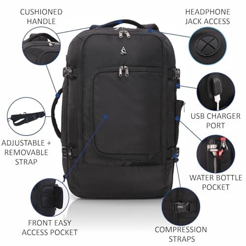 Aerolite 55x35x20cm 39L Cabin Luggage Backpack, Fits 15in Laptop, x2 — view 4