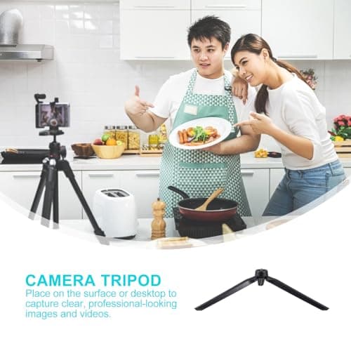 COOLHIYA 2 Pcs Foldable Phone Tripod with 1/4 Inch Screw, Wide Compatibility and Abs Rubber Material, Portable Projector Stand Tripod for Desktop and Broadcast Use — view 3