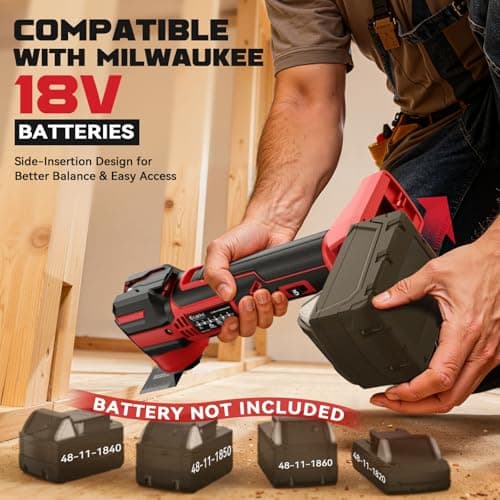Ecarke Oscillating Multi Tools Compatible with Milwaukee 18V Battery — view 3