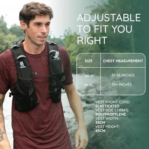 Trekkrs Running Vest & Water Bottles - Medium to XL, 5L Capacity Backpack — view 5