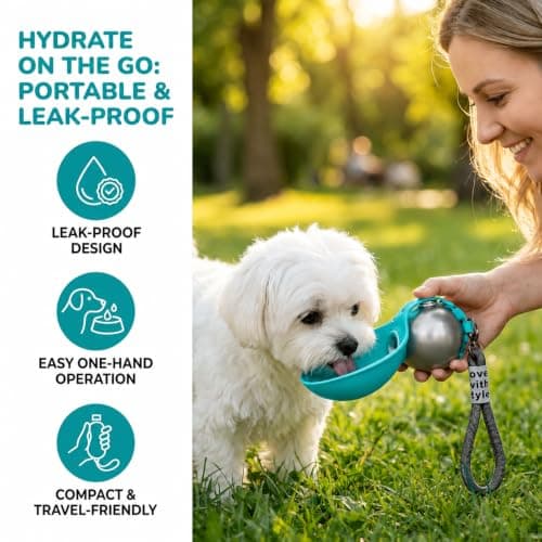 285ml Stainless Steel Dog Water Bottle for Walking, 2‑in‑1 Portable Pet Water Dispenser with Foldable Silicone Bowl, Outdoor Travel Dog Feeding & Watering Supplies (Blue) — view 6