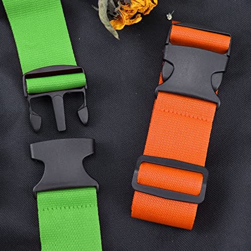 Luggage Suitcase Straps Set, Travel Accessories Thickened Luggage Belt with Quick Release Buckle, Adjustable Black Travel Luggage Straps for Suitcase Baggage (Orange, 2 PCS Set) — view 3