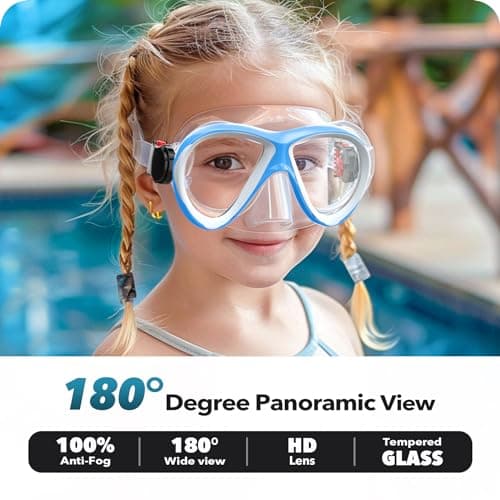 Findway Kids Snorkel Set, Children Swimming Goggles for Snorkelling, Snorkel Gear with Odourless TPU Breathing Tube for 4-16 Year Girls Boys — view 2