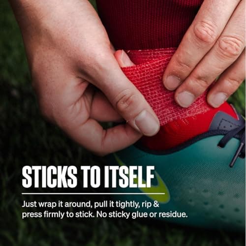SPORTTAPE 6 Rolls Football Sock Tape, 5cm x 4.5m, Maroon, Self-Adhesive — view 2