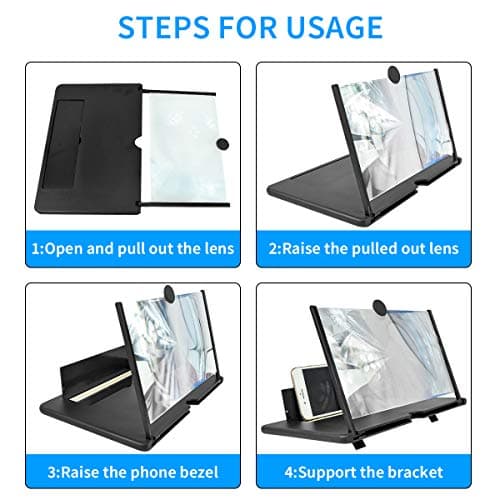 Newseego 12" Thin Foldable Phone Screen Magnifier, Black — view 6