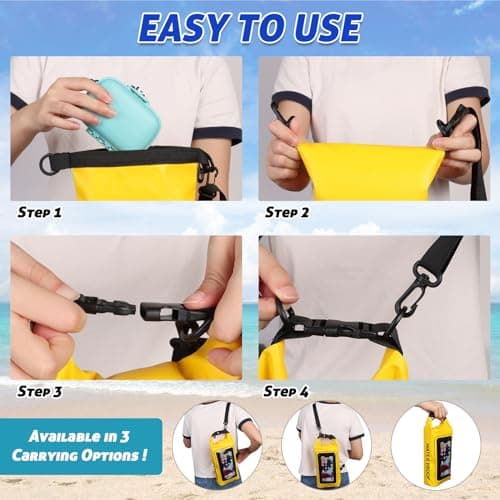 Plliocse Waterproof Dry Bag, Small 2L Dry Sack Water Resistant Storage Dry Bag, 2 in 1 Dry Sack and Phone Bag for Kayaking, Boating, Hiking, Camping, Fishing (Yellow) — view 5