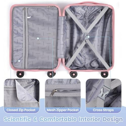 Tavoxda Luggage Sets of 3 Piece, Cabin Suitcase with Backpack &Toiletry Bag — view 6