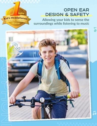 iClever OWS01 Kids Headphones Wireless Air Conduction Open Ear Headphones — view 2