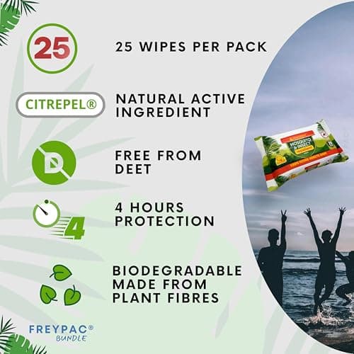 3 Pack Insect & Mosquito Repellent Wipes, DEET Free, Biodegradable — view 2