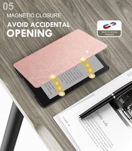 MoKo Case for 7" Kindle Paperwhite 12th Gen 2024/Colorsoft,Rose Gold — view 6