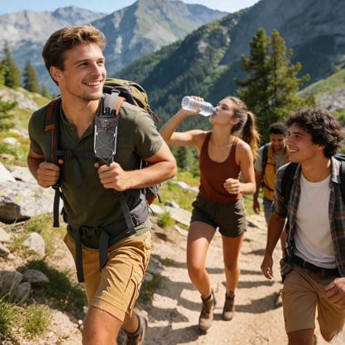 Backpack Strap Pouch - Water Bottle Carrier | Smartphone Strap Pack | for Hiking Road Trip Mountain Climbing Commuting Walking Biking Sightseeing — view 2