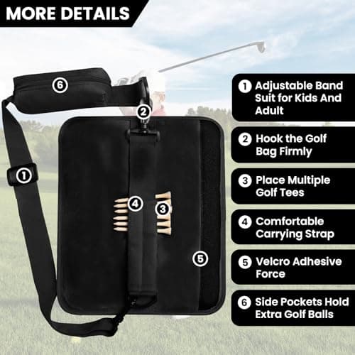 AMRTA Golf Club Bag Mini with Pocket Lightweight (Black) — view 2