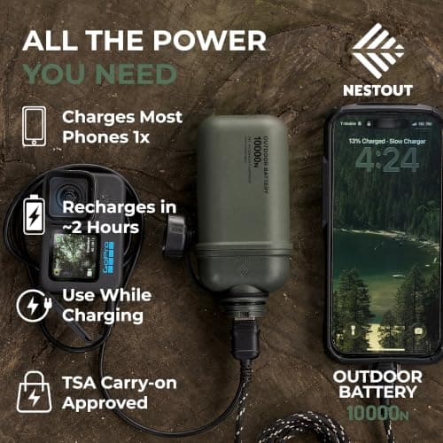 ELECOM NESTOUT 10000mAh Rugged Outdoor Power Bank, IP67 Waterproof, 20W — view 2