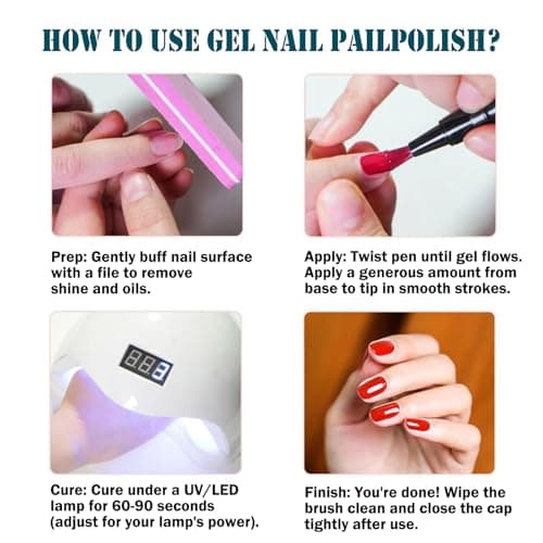 3 Colors One Step 3-in-1 UV Gel Nail Polish Pen Kit, Quick-Dry Soak-Off Nail Art Pens, No Base Coat Needed, Includes Light Purple, Lavender & Blue Shades for DIY & Professional Manicure — view 4