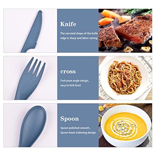 4Pcs Plastic Travel Cutlery Set, Utensil Set for Camping Lunch Box — view 5