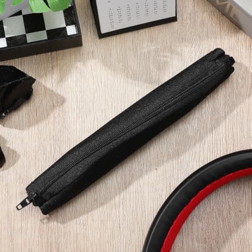 SEWACC 3pcs Neoprene Headband Pads with Zipper for Noise-cancelling Ii Headphones Headbeam Cover Protector Black — view 4