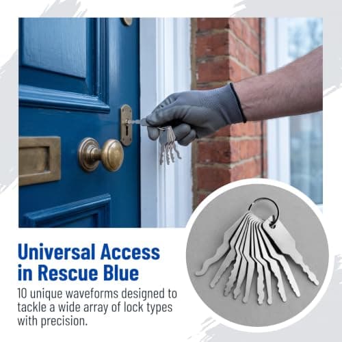 Universal 10-Piece Lock Picking Kit, Emergency Skeleton Keys for Any Lock Type, Versatile Lock Pick Set for Doors, Windows, Cars & Safe Boxes, Portable Keychain Tool, Quick Access in Urgent Situations — view 3