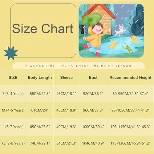 Kids Raincoat Toddler Rain Poncho Waterproof Rain Jacket Hooded Boys Girls Rain Coat Reusable Rainwear with Backpack Cover 3-8 Years — view 6