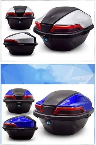 Motorcycle Trunk Travel Luggage Storage Box, Universal Hard Tail Bike Top Box.Motorcycle Trunk.Extra Large, Thick, Double Buckle, Drop Resistance, Wear Resistance, Waterproof, Black, Red, White, Silve — view 5