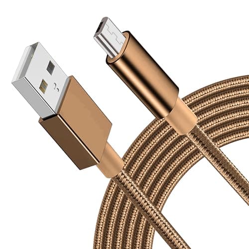 Micro USB Cable, Android Charger Cable Fast Charging Cables Nylon Braided USB Charger Lead for Samsung Galaxy S7 Edge S6 S5 J7 J5 J6 J3 Note 5 A6 A10, Sony, LG, Kindle, Xbox, PS4, Tablets (3 Metres)